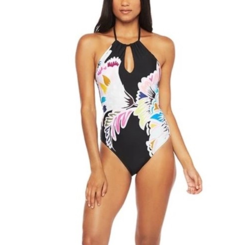 Trina Turk Seychelles High Neck One Piece Swimsuit